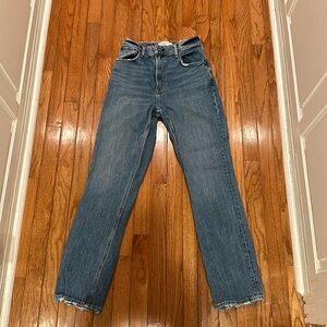 Abercrombie and Fitch 90 straight jeans, medium wash.